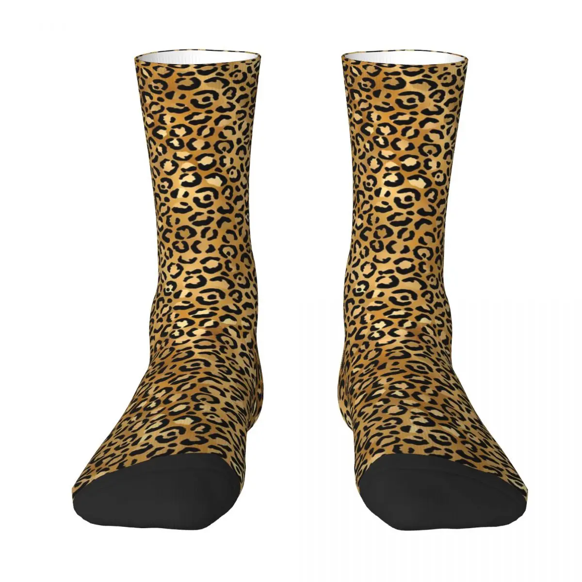 Leopard Print Socks Trendy Black Gold Fashion Stockings Autumn Anti-Slip Couple Socks Soft Breathable Printed Running Socks