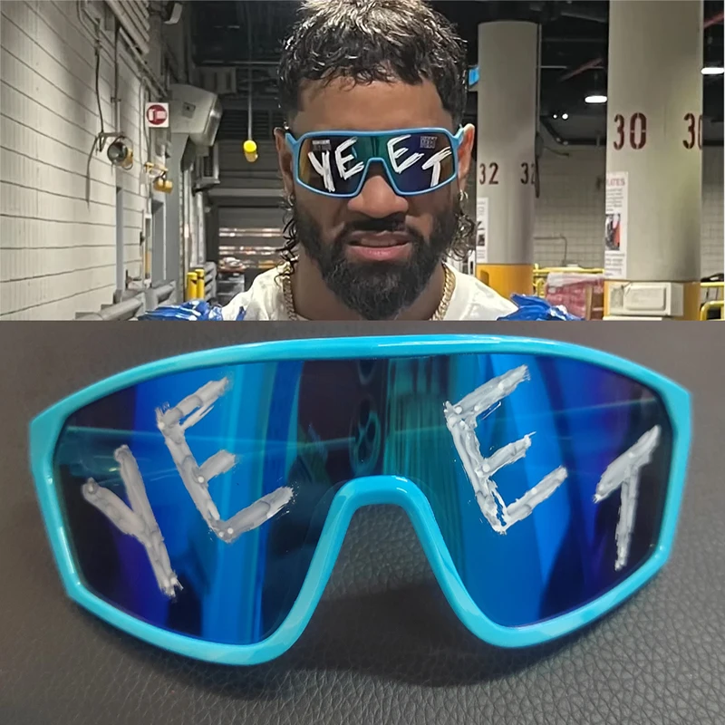 Jey Uso YEET Sunglasses Blue glasses Sports Shades for Main Event Jey Uso Costume children