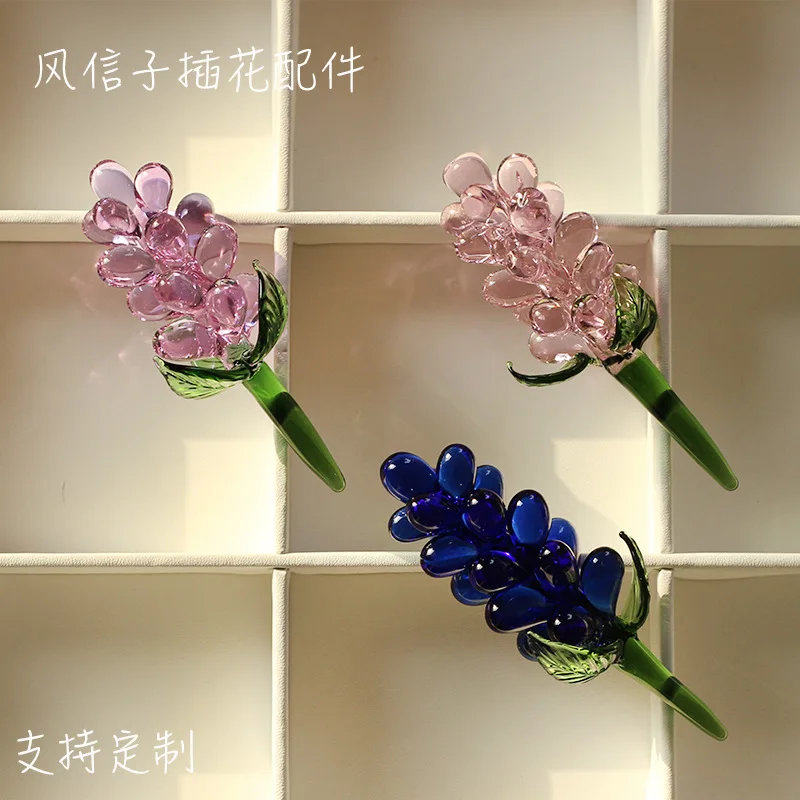 Glass Lavender Hyacinth Simulation Fake Flower DIY Glass Handmade Pottery Accessories