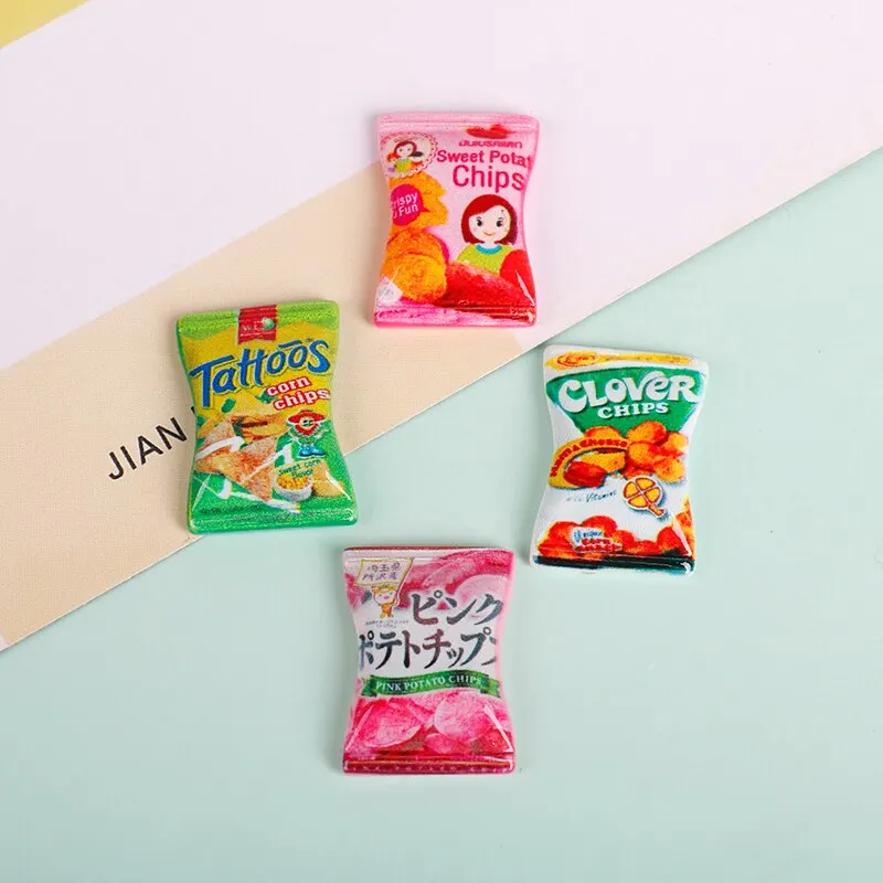 10pcs/set Dollhouse Miniature Kitchen Food Potato Chips DIY Pretend Play Toys