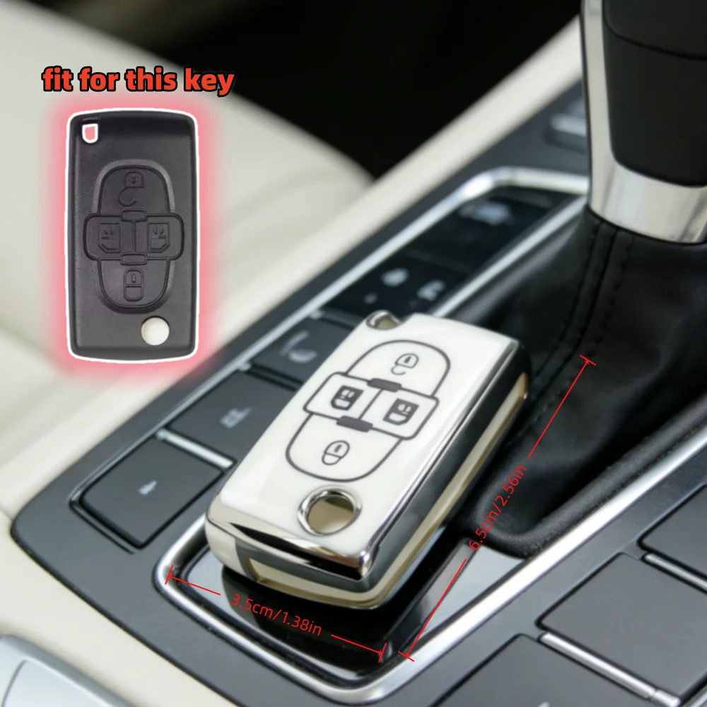 Car Key Case Cover for Peugeot For Citroen, only fit for the car key shown in the image.