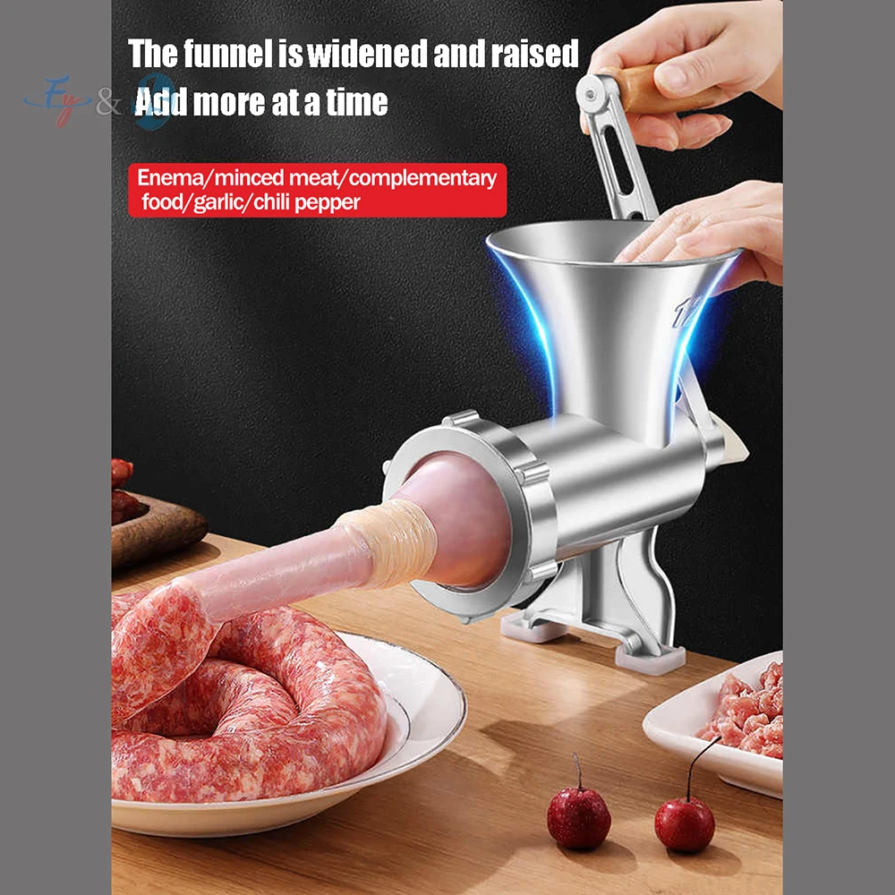 Household Multifunctional Meat Grinder – Sausage Maker, Table-Mount Design, Grinds Meat/Vegetables/Beans/Burgers