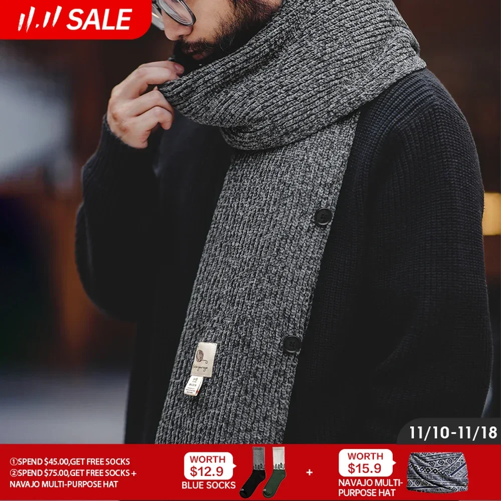 

Maden Chenille Multifunctional Knitted Scarf Casual Grey Warm Waistcoat Men's Autumn And Winter Designer Scarves Brand Vest