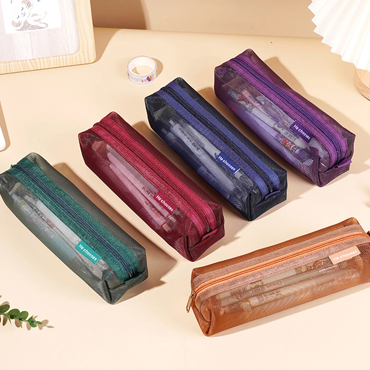 1Pc Retro Mesh Penc…