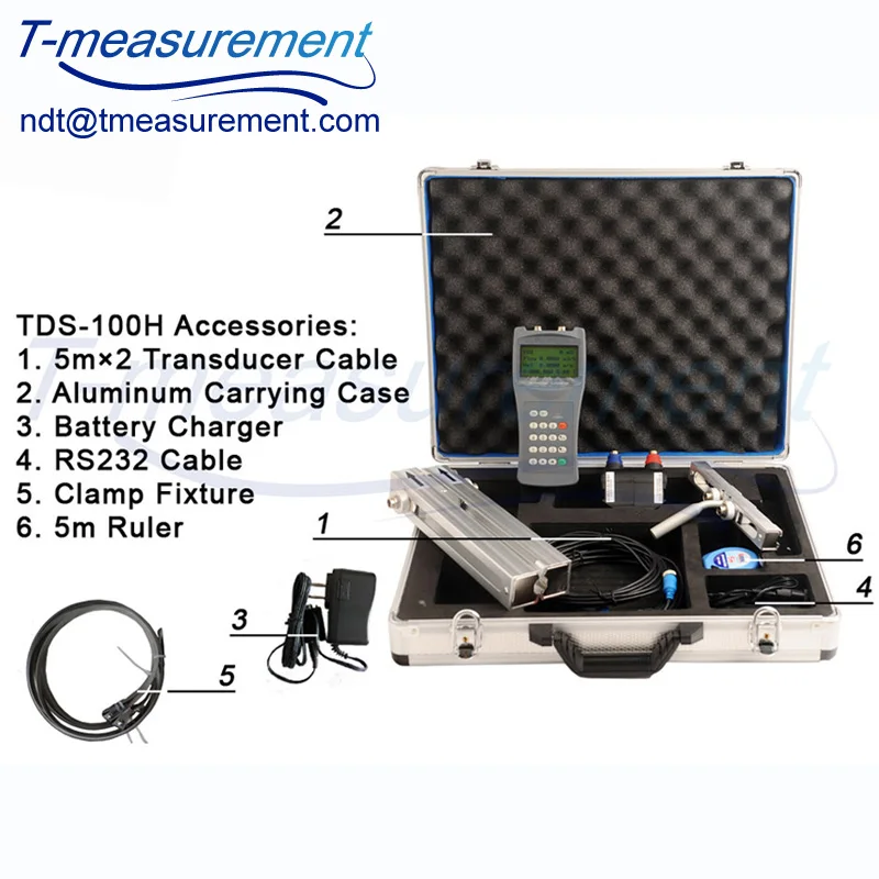 T-Measurement Hand Held Water velocity ultrasonic flow meter with all sensors TDS-100H portable ultrasonic flow meter flowmeter