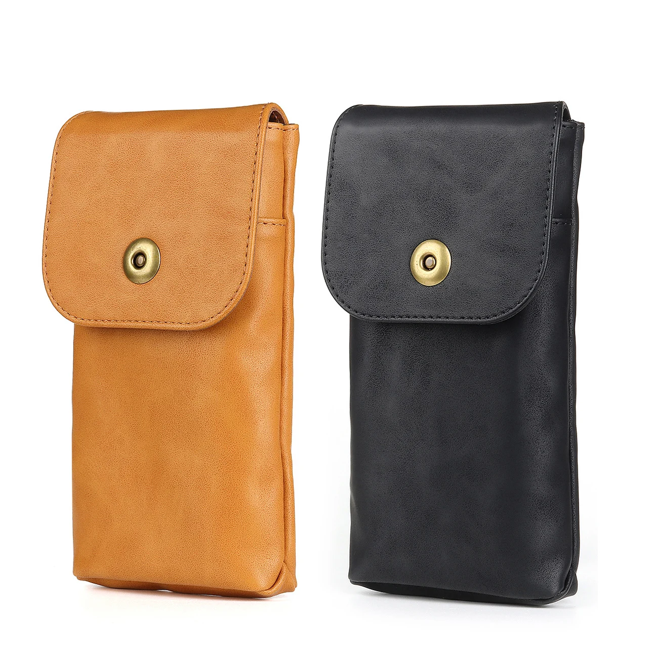 PU Leather Universal Buckle Double Layer Phone Bag Pouch for 6-7.2\