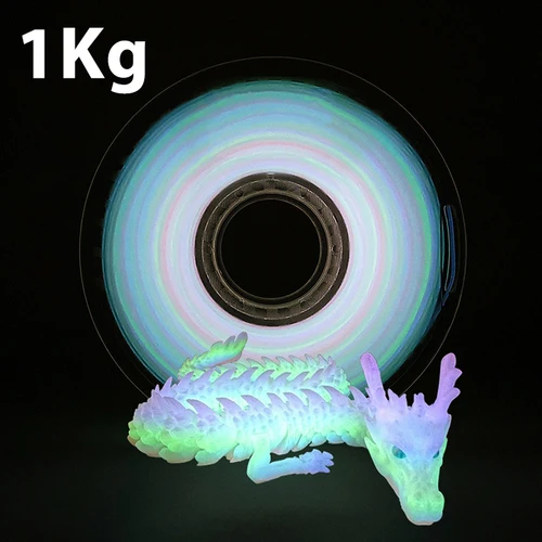 Imagen 2 del producto Filamento luminoso PLA 3D de 1,75mm, arcoíris noctilucente, rojo, azul, luminoso, 250g, 500g, PLA, impresión 3D, alambre de plástico, embalaje al vacío