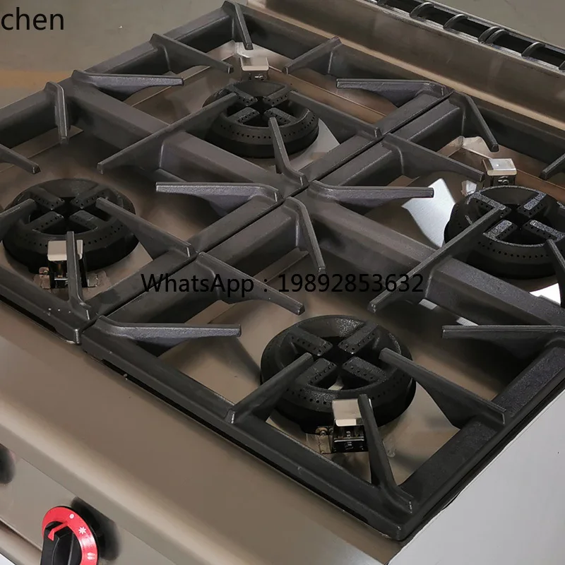 BB commerciële gas vierkoppige pot met kaststandaard verticale luxe combinatieoven zes-oog pot met elektrische oven
