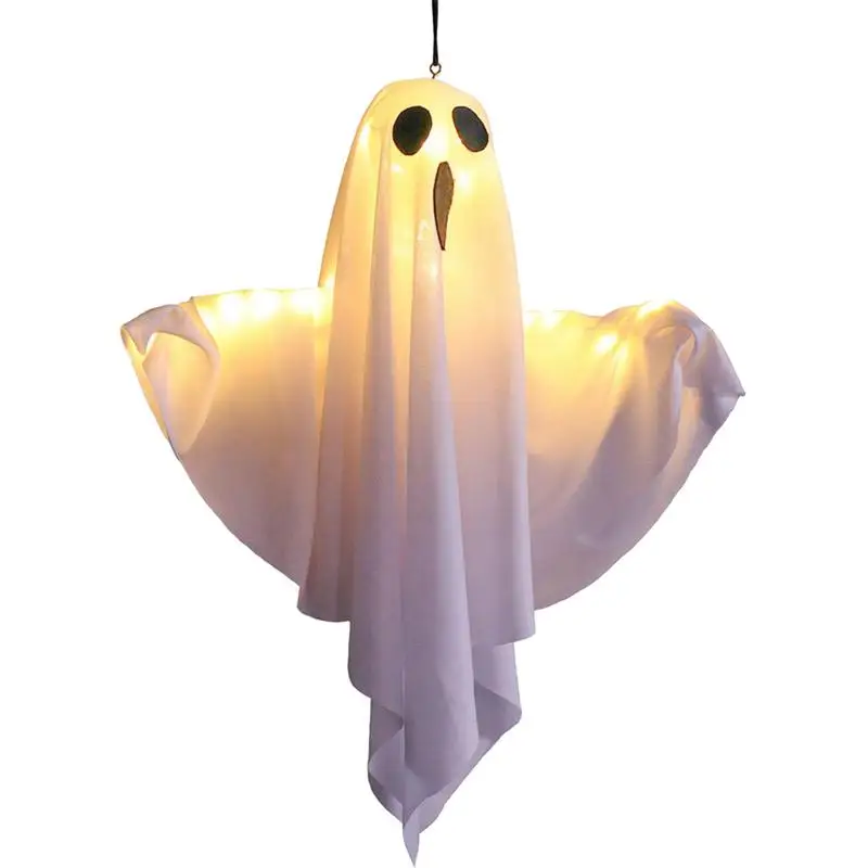 Halloween Ghost LED Ghost with Flexibly Adjusted Poses Halloween Pendant Decorations Hangable Party Decor for Garden Porch