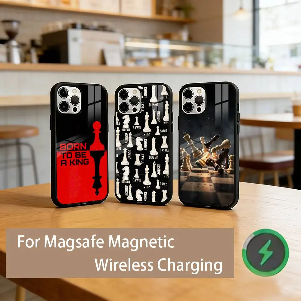 

Chess Aesthetic Phone Case For iPhone17,16,15,14,13,12,11 Plus,Pro Magnetic with Magsafe Wireless Charging