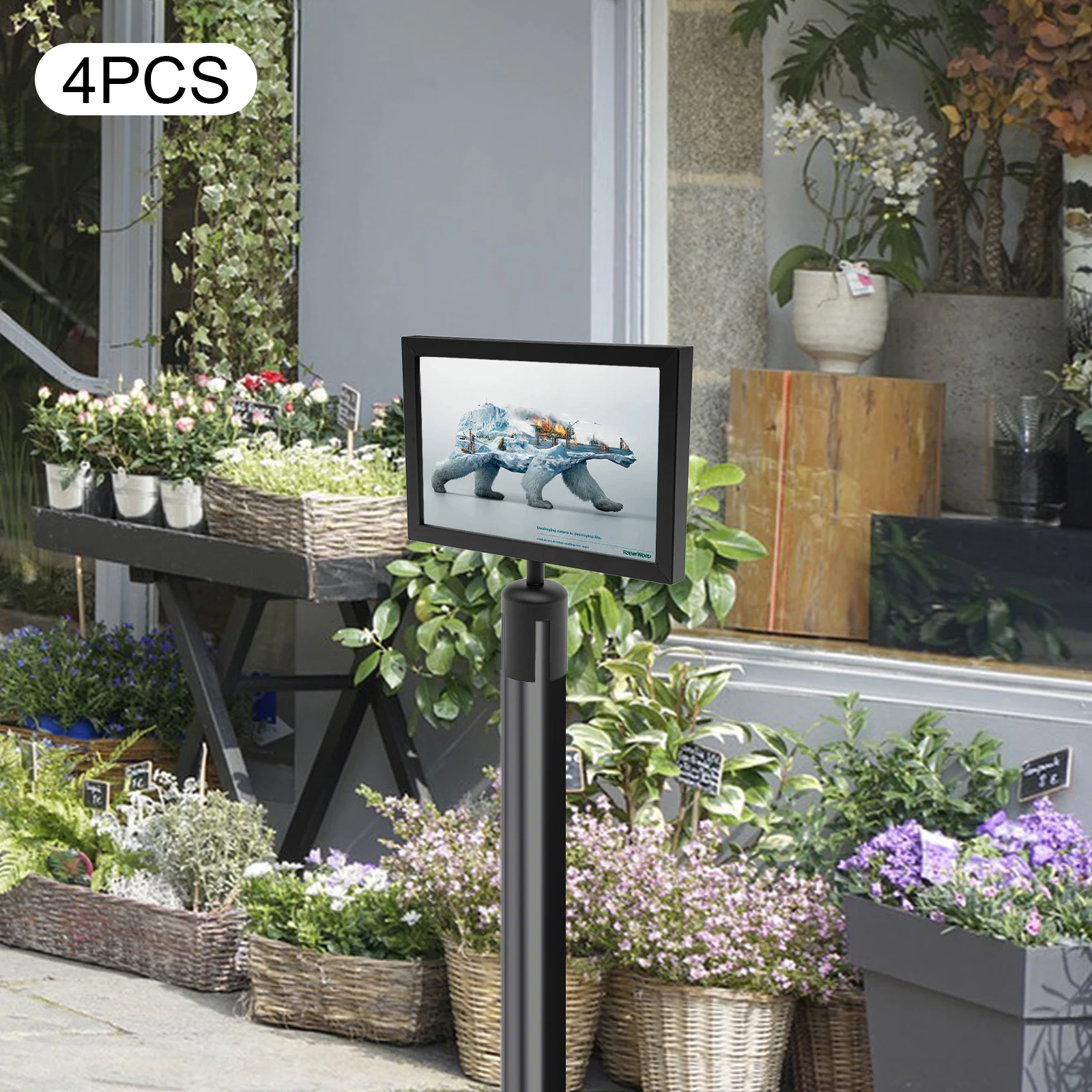 4 pezzi di coperture trasparenti a doppia faccia, supporti per cartelli di design, adatti alle direzioni, istruzioni, mappe, menus, avvisi o saldo