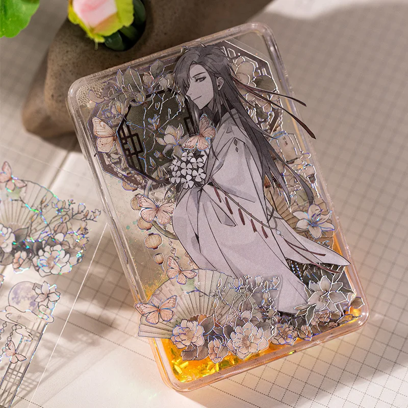 3 Sheets/Bag Of Classical Flower Hot Stamping PET Stickers Chinese Style Creative Diary Notebook Stickers DIY Collage Decoration