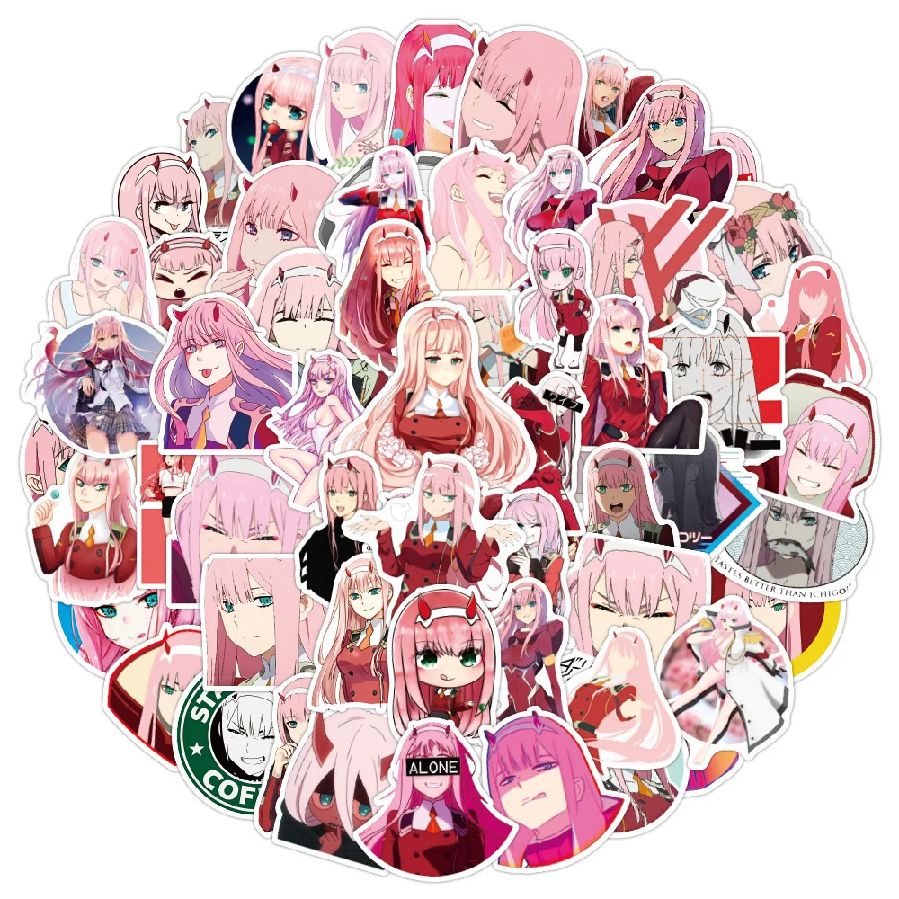 10/30/50PCS Riman Darling In The Franxx Graffiti Waterproof Sticker Cartoon Character Zero Two Skateboard Helmet GuitarWholesale