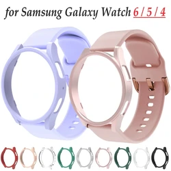 Riem + Hoesje voor Samsung Galaxy Horloge 6/5/4 40mm 44mm 45mm PC Hollow Bumper voor Galaxy Horloge 4/6 Classic 42mm 46mm 43mm 47mm Band + Cover