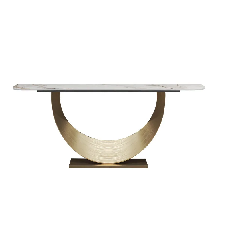 

sd-Italian Light Luxury Rock Panel Creative Entrance Modern Simple Entrance Cabinet Corridor Stainless Steel Entrance Table&