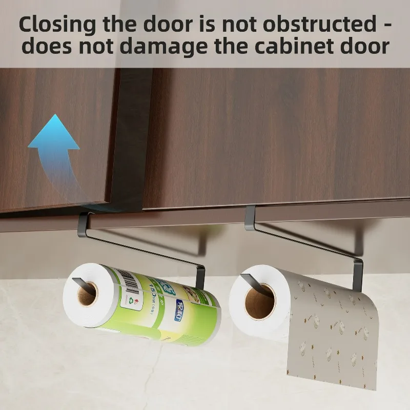 

Punch-free Hanging Storage Rack Kitchen Tissue Rack Cabinet Lazy Roll-up Rack Preservative Film Rack