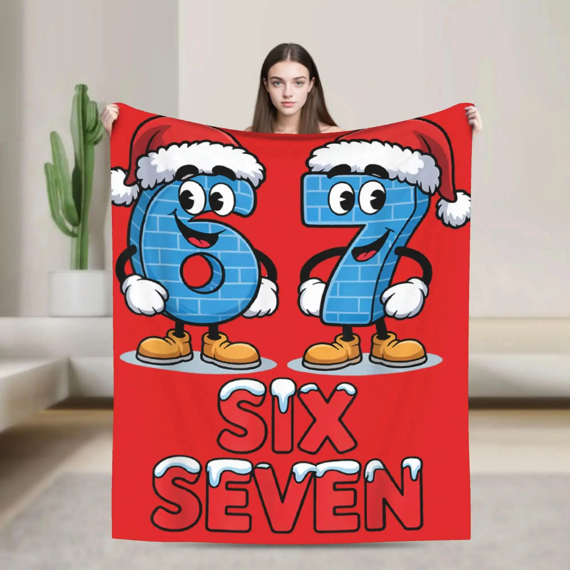 

Теплое одеяло для детей Six Seven с забавным итальянским мемом о гейминге, рождественский плед, фланелевое покрывало для кровати и дивана