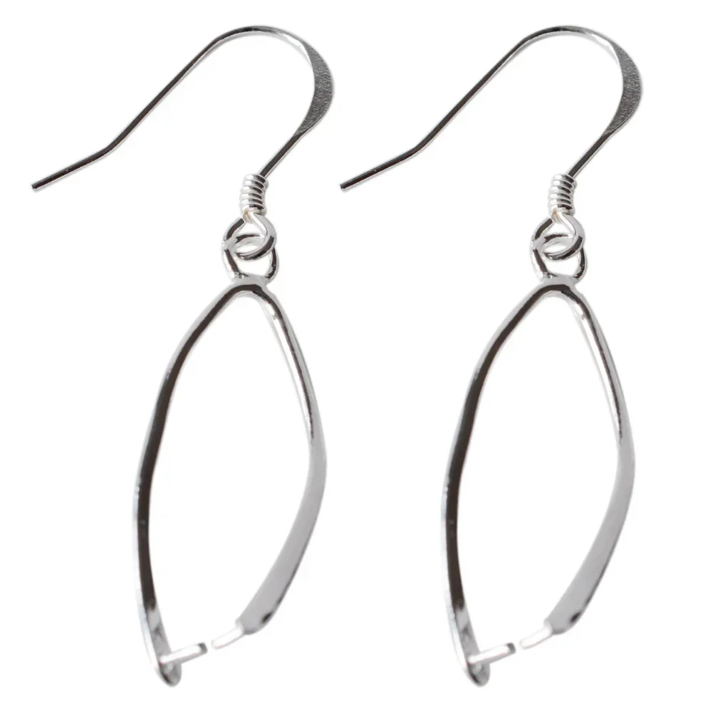 Stałe. 925 Sterling Silver Fish Hook bigle z szczypcami Bails, srebrny wisiorek zapięcie kolczyki haki do DIY tworzenia biżuterii