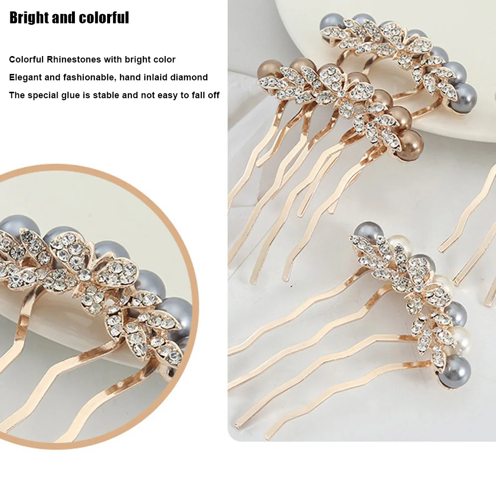 Korean Hair Comb Claw Hairpins Women\'s Rhinestone Hair Coiler DIY Jewelry Making Accessories For Parties,Birthdays, Weddings