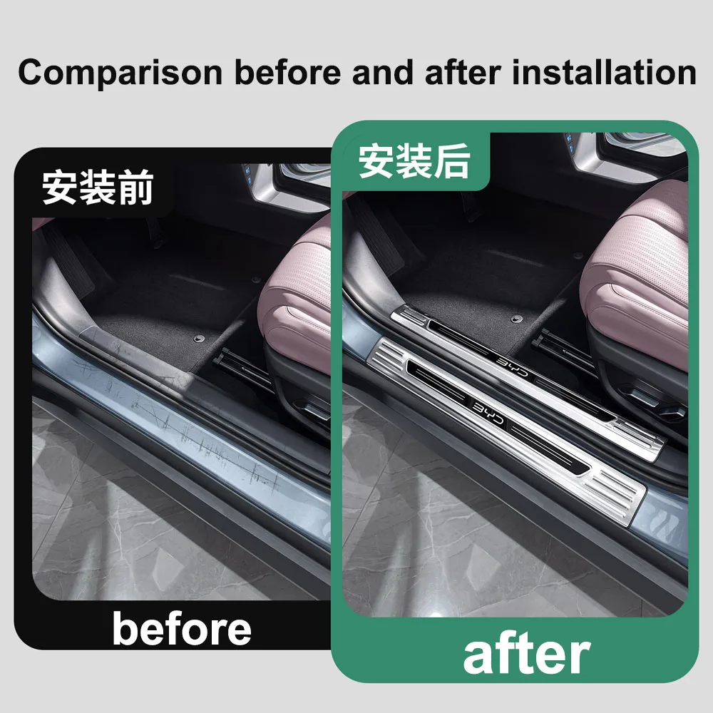 Stainless Steel Threshold Strip For BYD Qin Max EV DM-i 2026 2027 Anti Step And Scratch Welcome Pedal Car Modification Supplies