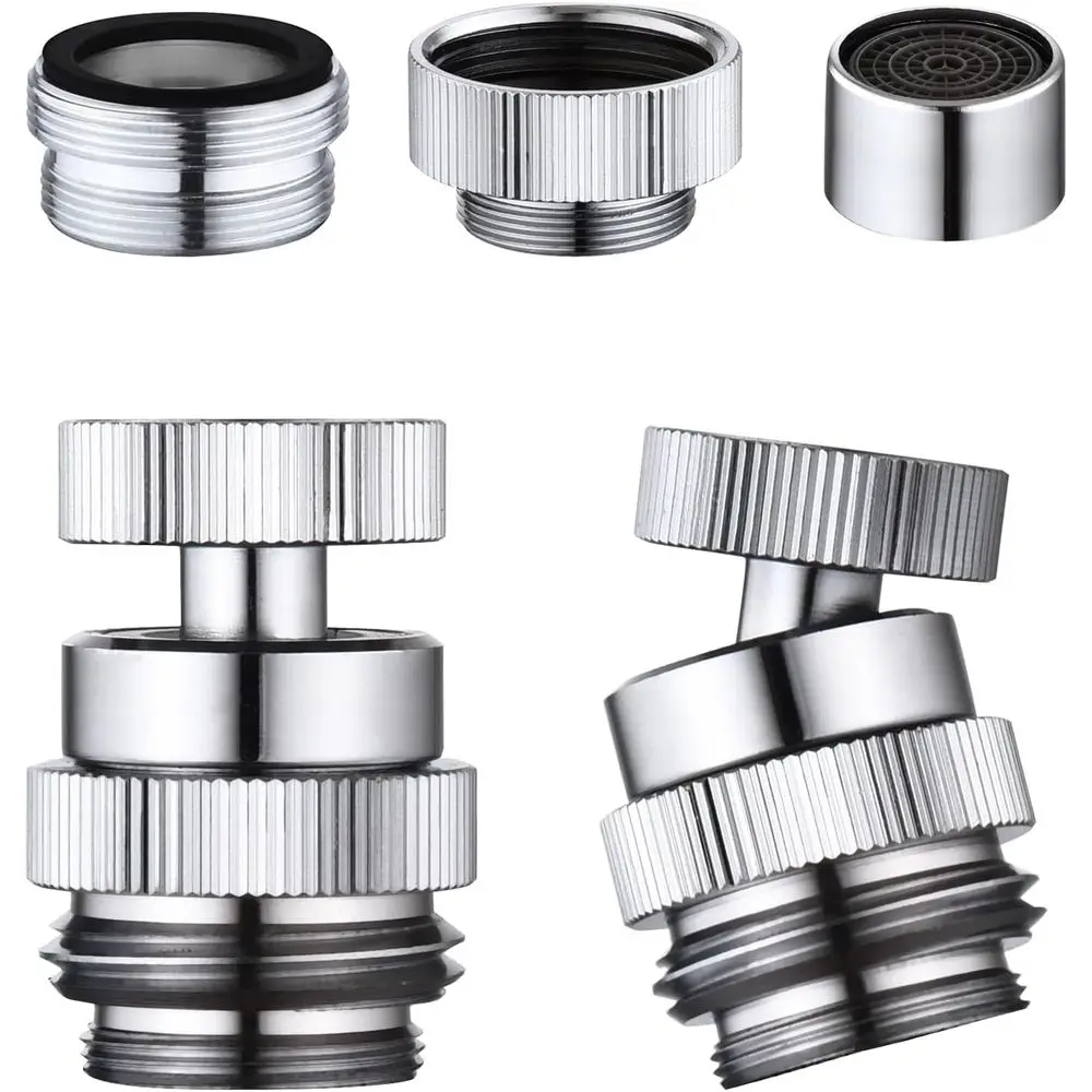 Swivel Aerator Adapter Kit for Garden Hose and Faucet, Multi-Thread Compatible, 3/4 GHT Thread, 1 Pack