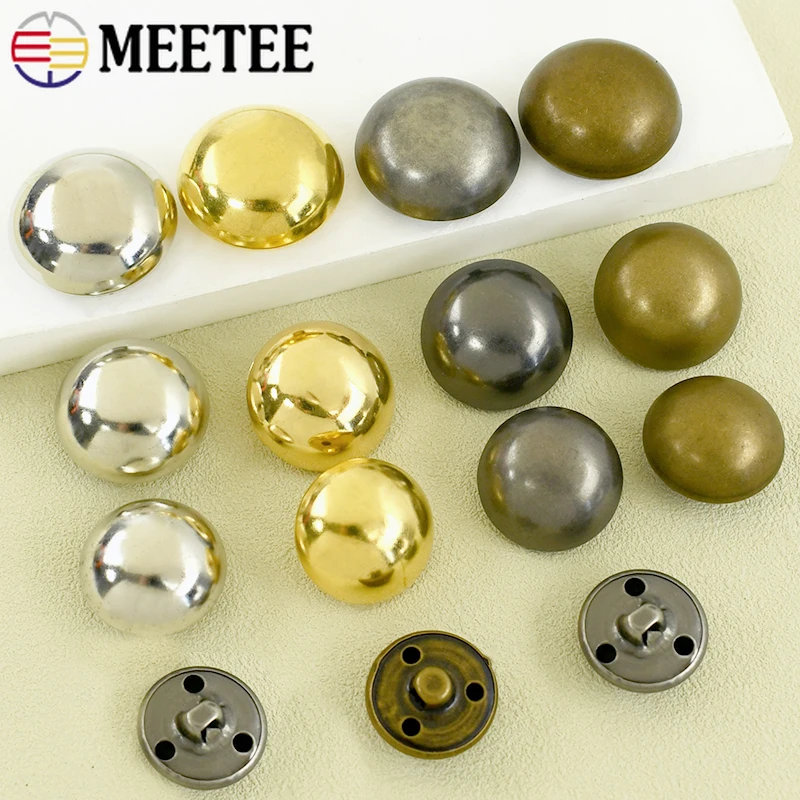 

50Pc Meetee 15-25mm Metal Round Button Vintage Buckles for Jacket Shirt Decoration Buttons Garment Buckle DIY Sewing Accessories