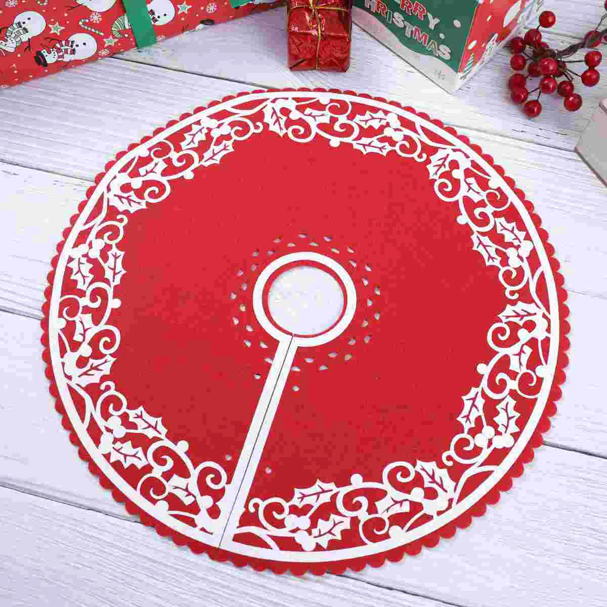 LIOOBO 30cm Creative Christmas Tree Skirt Tree Base Decoration Apron Wrap Christmas Decoration Christmas tree decoration