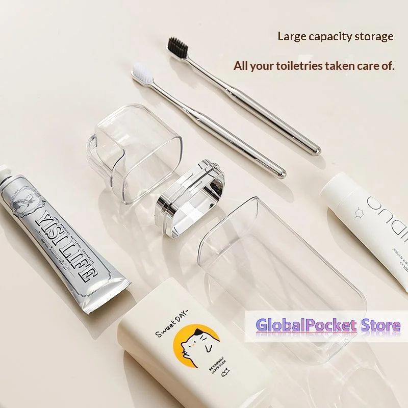 [TG823]Toothbrush Travel Containers Transparent Portable Toothpaste Toothbrush Case Outdoor/business Trip/travel Acessories