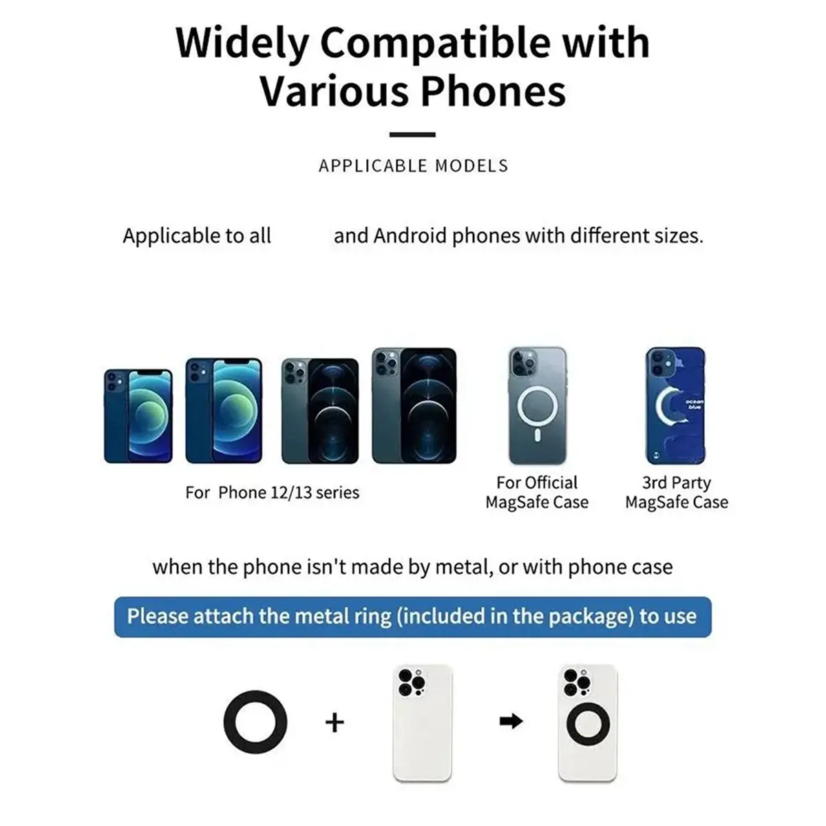 Universal Magnetic Car Phone Holder Mount with Vacuum Suction Adjustable Foldable Compatible with Most Mobile Smartphone