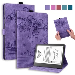 Funda For Kindle Scribe Case 10 2 inch Embossed 3D Flower Wallet Stand Flip Cover For Coque Kindle Scribe 2022 2024 Cover 10.2