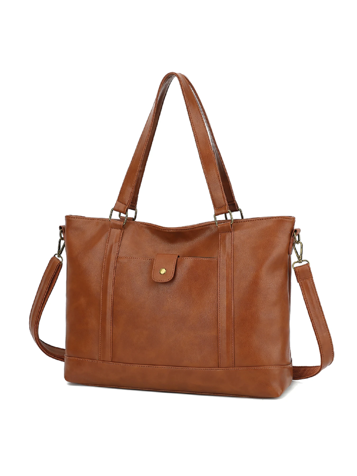 

Women's Laptop Tote HandBag, Fits 15 Inch Laptop, PU Leather Shoulder Handbag for Work, School, Business with Multi-Pockets.