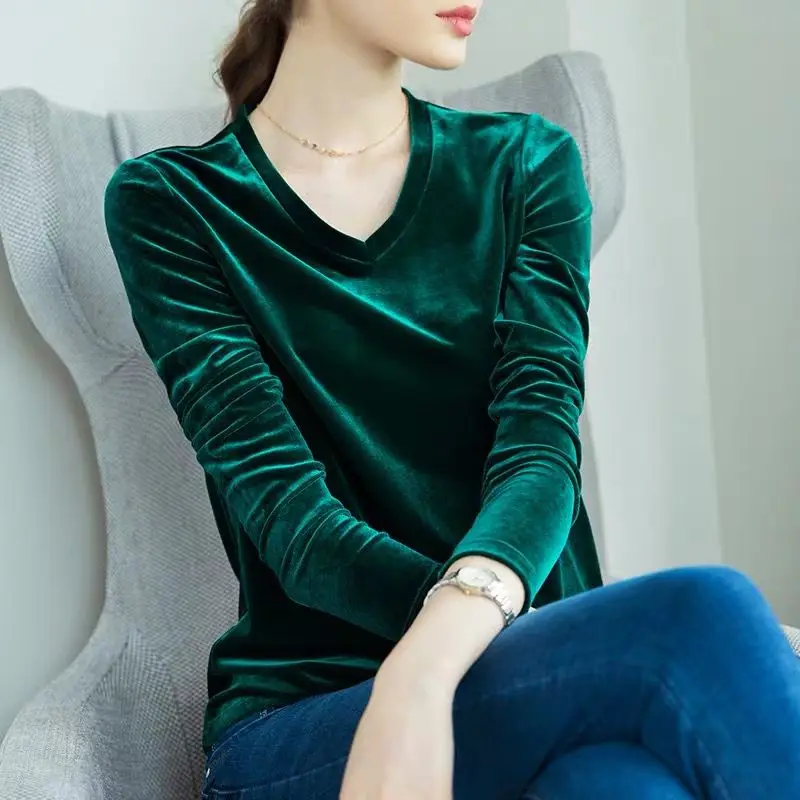 Women Autumn blusas Winter Women office velour blouse  Elegant streetwear blouse tops Spring velvet shirts blusas mujer de moda