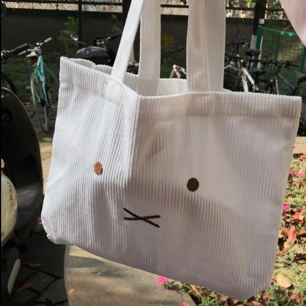 Neue Miffy Anime Cord-Stickerei-Handtasche Hochwertige Niedliche Mädchen-Handtasche Vielseitig Einsetzbar Tragbare Handtasche