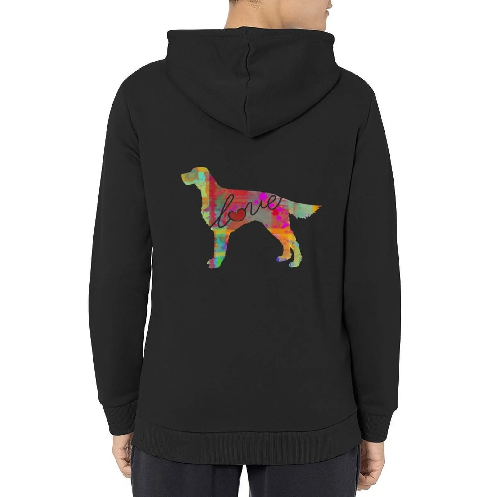 

Irish Setter Love - A Bright and Colorful Watercolor Style Gift Hoodie mens clothes graphic t shirts men big size hoodie