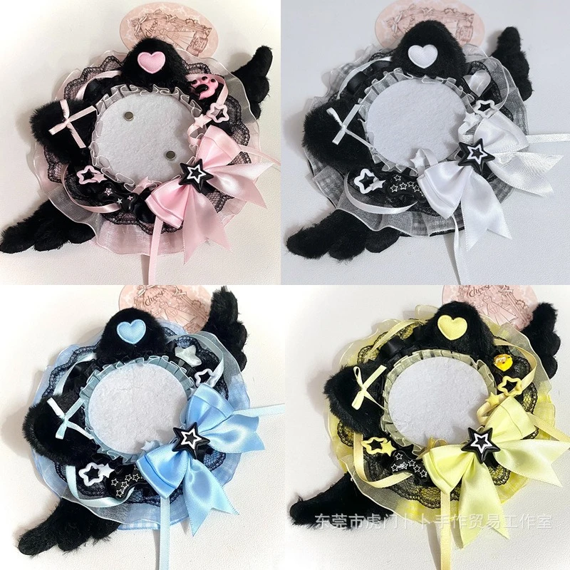 

Anime Badge Display Kit for 58-75mm Pins Ornate Merch Backdrop Holder Set for Ita Bag Sweet Lace Fashion Badge Clip Holder