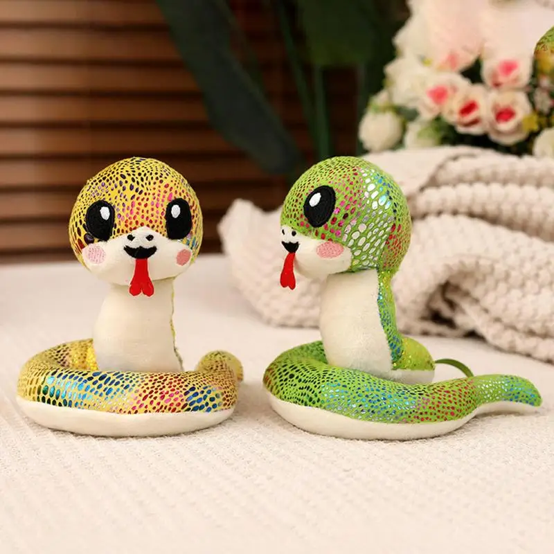 Year Of The Snake Mascot Chinese New Year Plush Decoration Cute Plushies Snake Plush Sequins Doll Year Of The Snake Mascot For