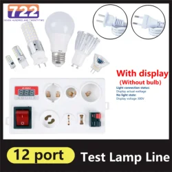 Tester per lampadine a LED Regolazione manuale della tensione Scatola per test della luce resistente alle cadute con display a LED per lampadina E27 B22 E14