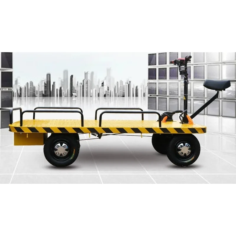 Electric four-wheeled flat truck  warehouse truck  stall truck  heavy load  cargo breeding site