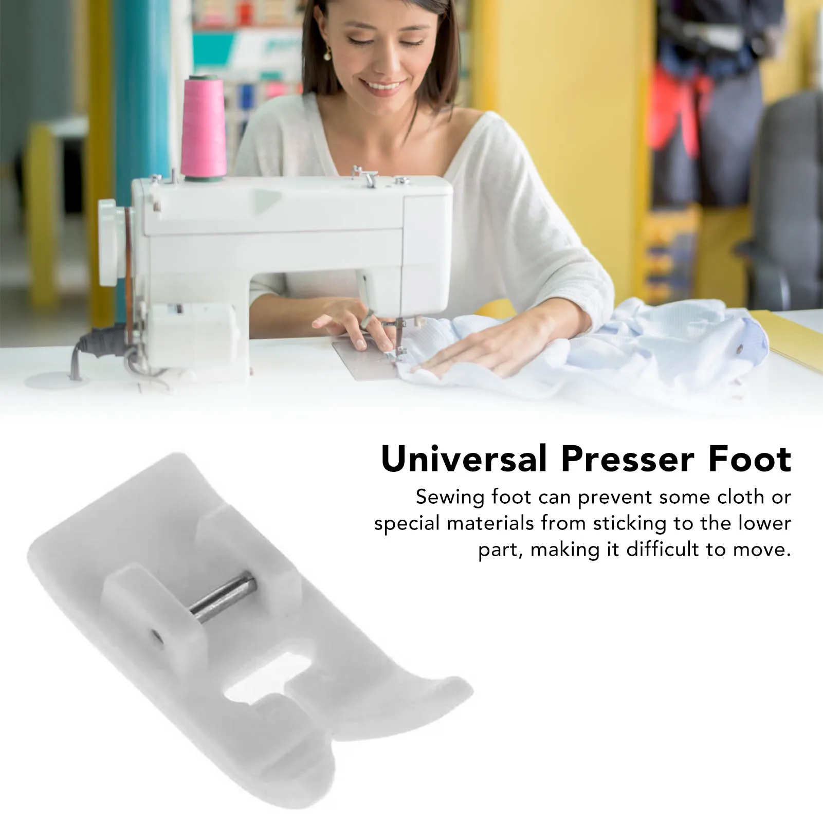 Universal Presser Foot For Household Sewing Machine Multifunction Prevent Sticking Presser Foot White