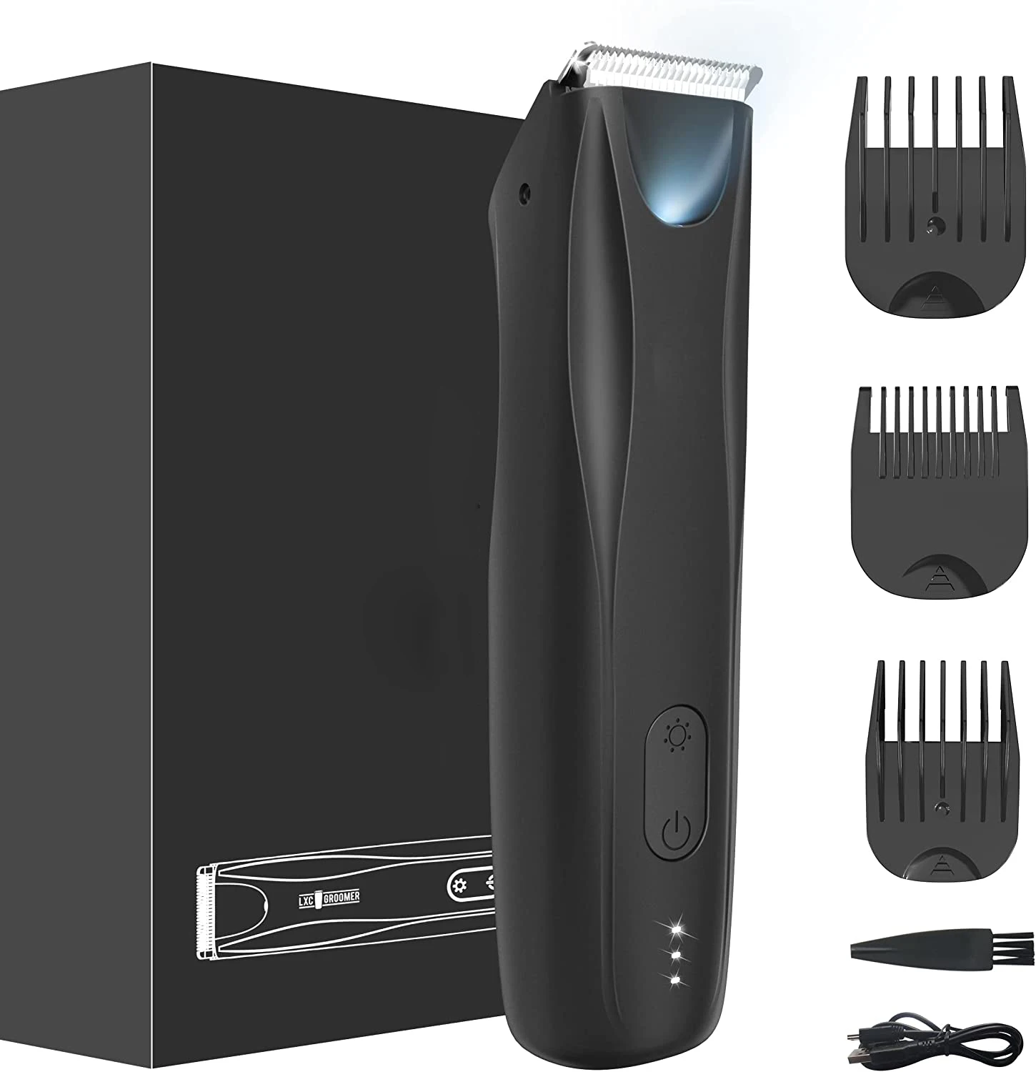 الجسم الشعر المتقلب للرجال-الكهربائية الكرة ماكينة حلاقة الحلاقة ل العانة الفخذ الشعر الاستمالة مع المدمج في مصباح ليد