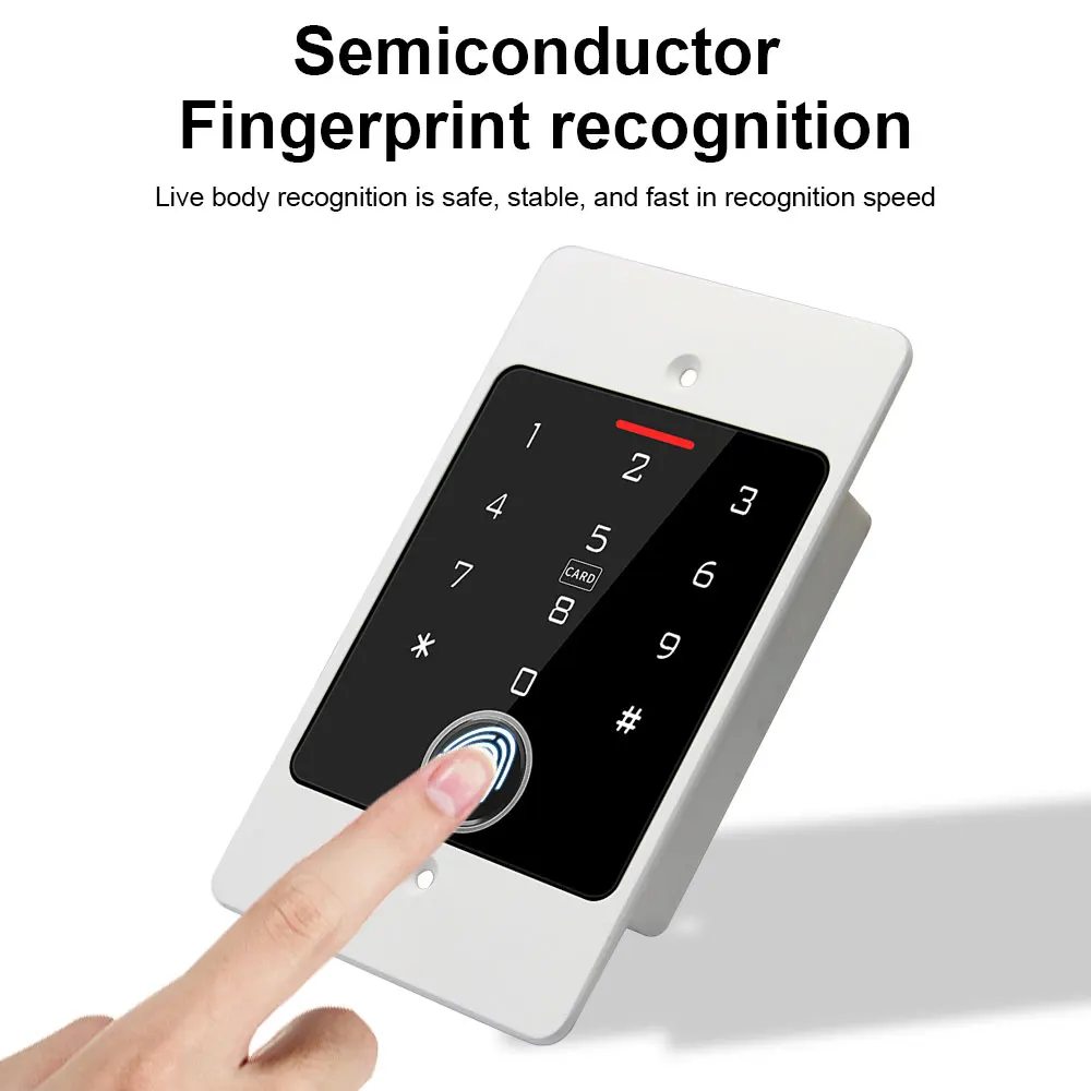 WIFI Tuya Smart App Fingerprint Keypad RFID EM/IC Door Opener Metal Keyboard Standalone with Embedded Design Wiegand Controller