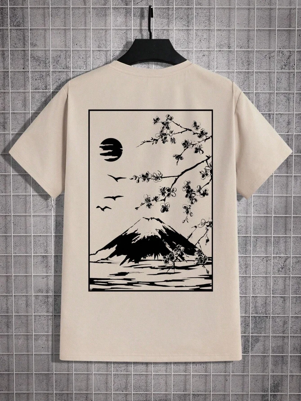 Tokyo Sakura Mount Fuji Business Card T-shirt Women\'s Fashion T-shirt Clothing Summer Casual Top Hip Hop Loose Versatile T-shirt