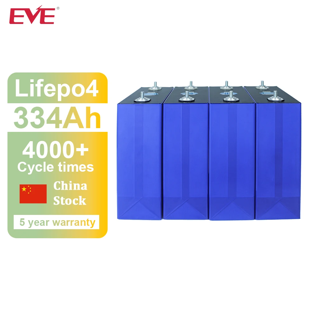 

Новые аккумуляторы EVE Lifepo4 3.2V 334Ah, перезаряжаемые, с высокой скоростью разряда 3C, 4-16 шт. для систем накопления энергии и портативных зарядных устройств.