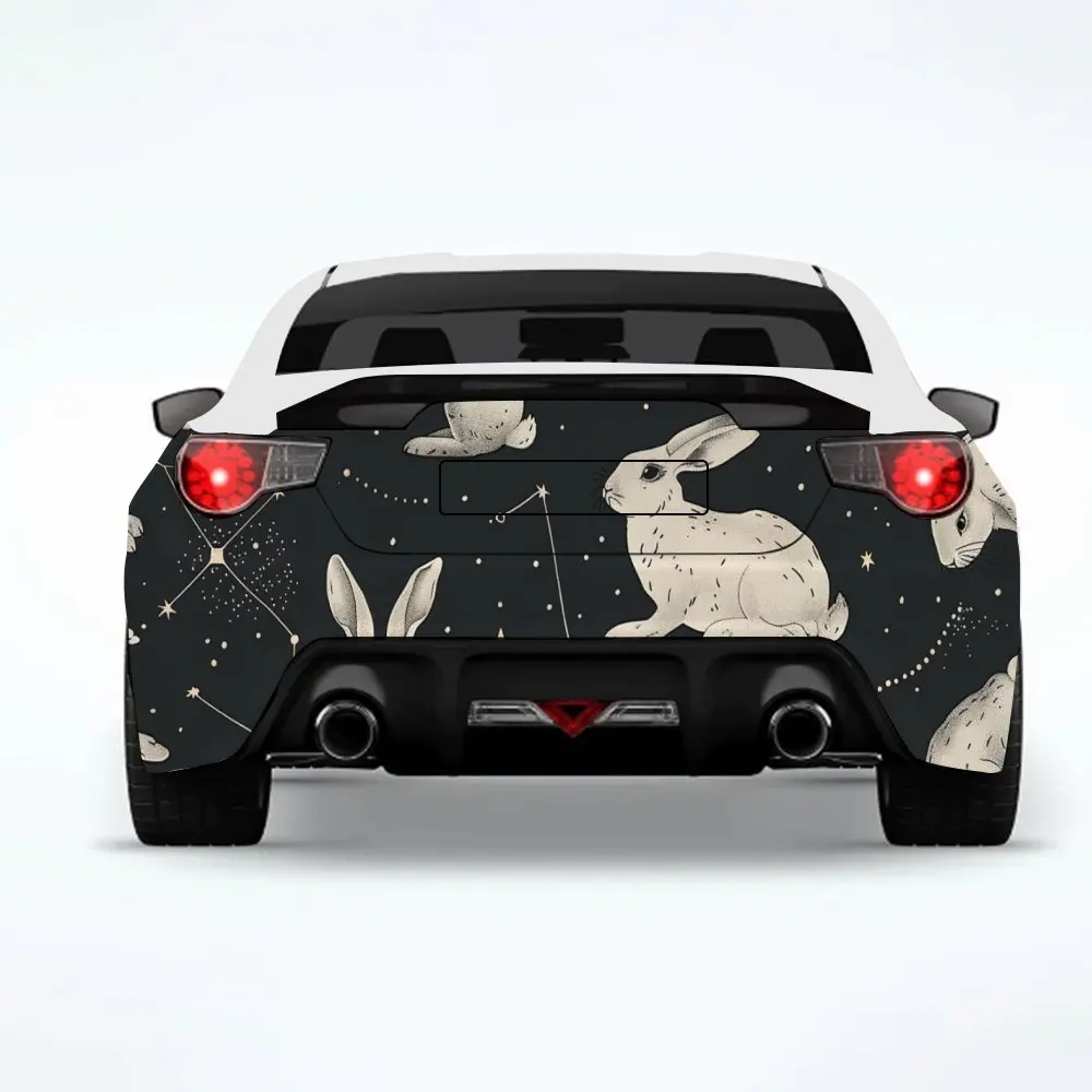 

Rabbit Starry Night Car Sticker,Vinyl Decal for Car Rear, Waterproof Self-Adhesive Vinyl Stickers for Vehicle Tail and Bumper, D