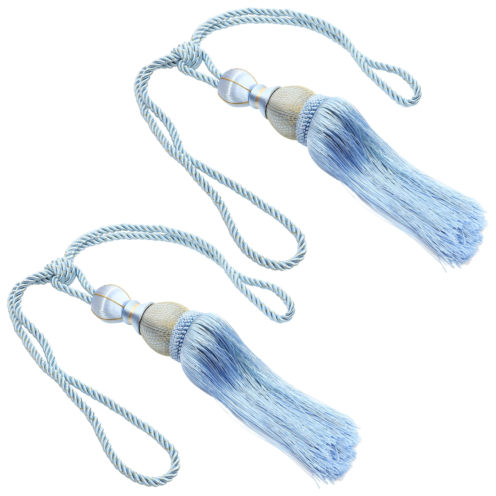 

2pcs Tennis Tassel Hanging Fringe Black Curtains Decorative DIY Creation Crafts Polyester Home Sewing Pendant