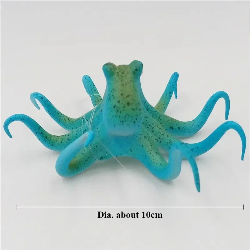 10cm Fish Tank Aquarium Decor Fluorescent Artificial Octopus Aquarium Fish Tank Ornament Fish Decoration
