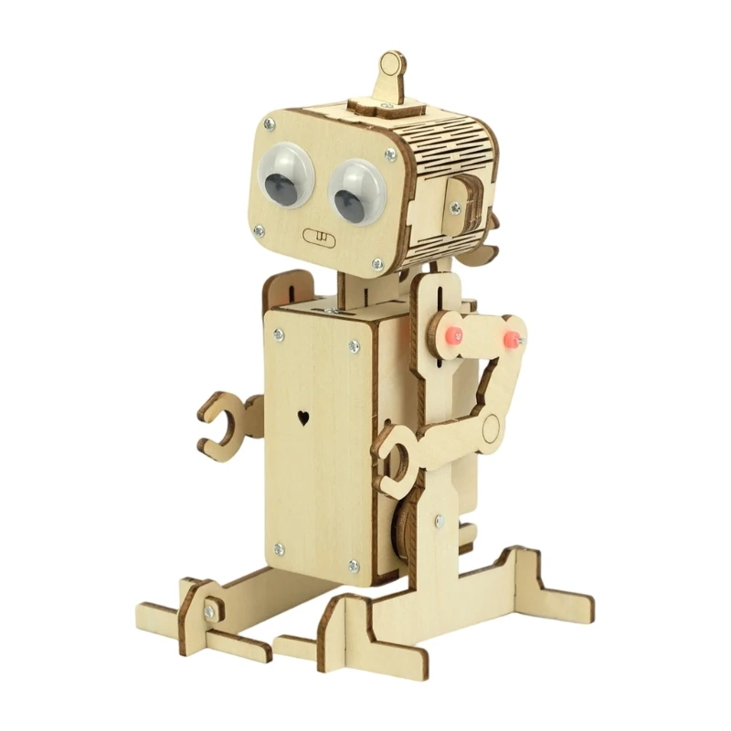 DIY Voice Control Robot Science Kits Wooden Assembly STEM Project with Sound Control Learning for Kids, Students, Family