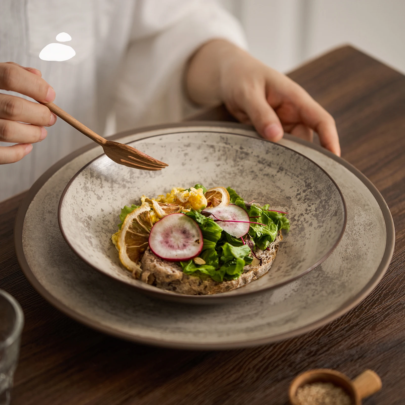 

Тарелка круглая ручной работы в старинном стиле, с винтажной глазурью, для повседневного использования, серия Diwaer Se