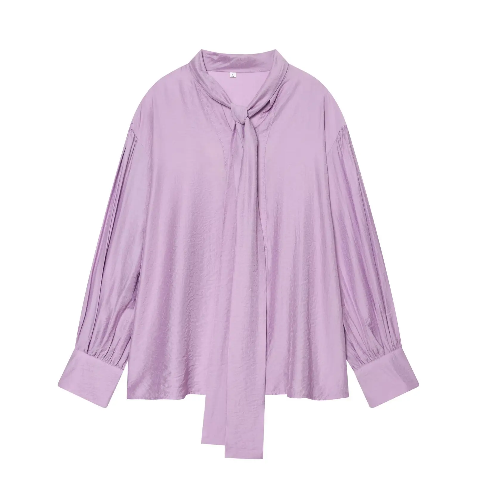 Withered 2026 Lazy Style Ribbon Decoration Casual Shirt Versatile Bow Decoration Blouses Women's Clothes Shirts Tops