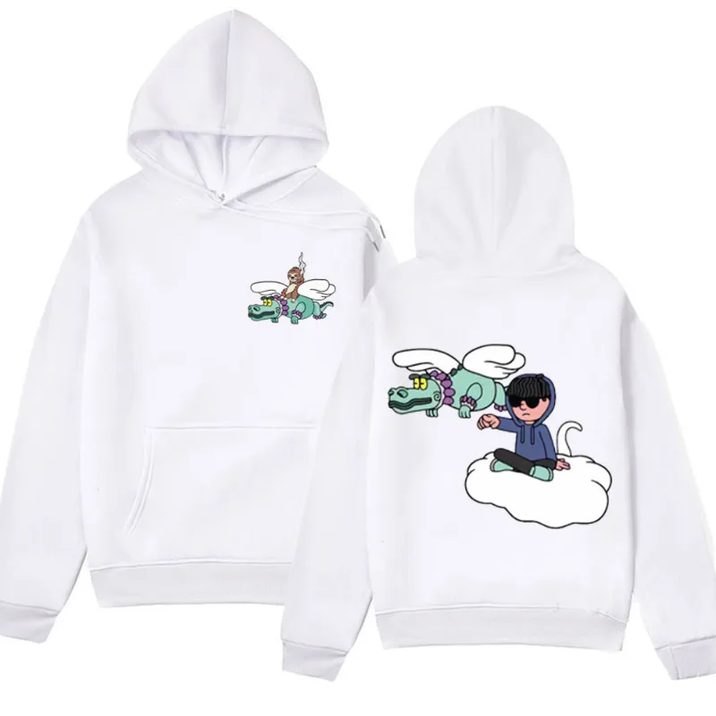 Singer Junior H Sad Boyz Printed Hoodie Men Women Clothing Fashion Oversized Vintage Hip Hop Sweatshirts Black Fleece Pullover